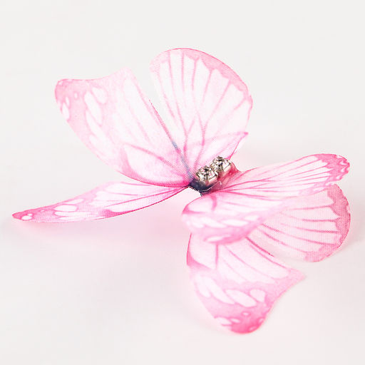 Декор для творчества «Бабочка», двухслойный, набор 12 шт., размер 1 шт. — 5×4 см, цвет розовый
