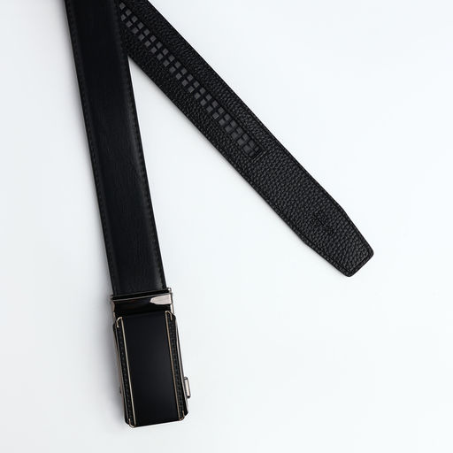 Ремень мужской, 120×3.6 см, пряжка автомат, регулируемая длина, чёрный