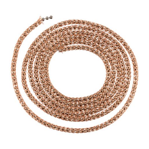 FAYCRAFT Цепочка вязаная декоративная SCJ 3 мм 1 м СК/Распродажа красный/под серебро