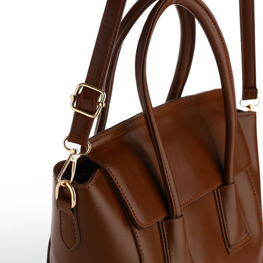 Сумка женская мессенджер на магните, 35×15×23 см, коричневая