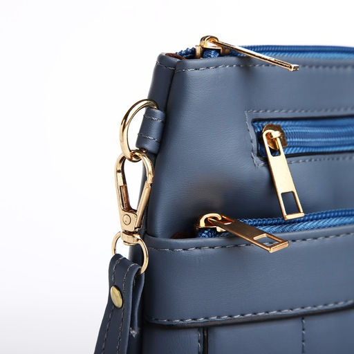 Сумка кросс-боди на молнии, цвет синий - Simaland фото 5