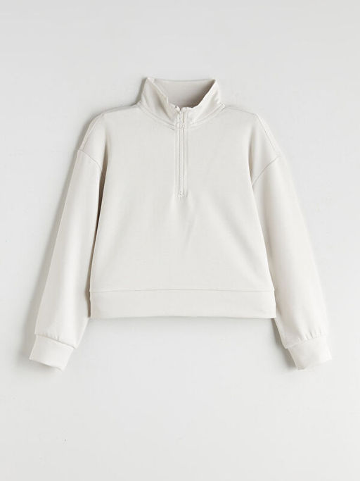 Dik Yaka K?z ?ocuk Sweatshirt