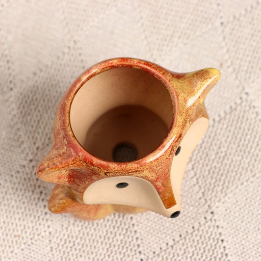 Горшок для цветов «Лисёнок Фред» керамический, 200 мл, 8×9×9 см, рыжий