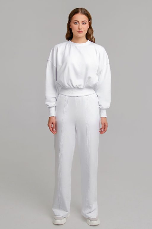 Арт. 2538 Костюм женский с брюками 44-48 (3 шт) Цвет:белый - Калинка фото 3