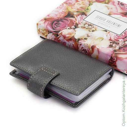 Женская кожаная визитница Sergio Valentini СВ 8118-010  фото 4
