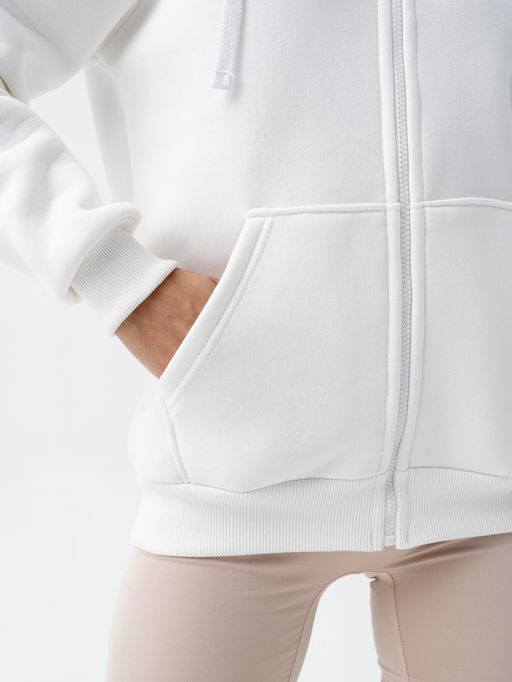 Толстовка зипка футер 3х нитка с НАЧЕСОМ,молочная - Binita фото 7