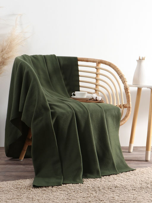 Плед флисовый «Экономь и Я», 150×200 см, 160 г/м², тёмно-зелёный