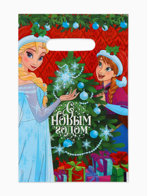 Цена за 50 шт. Пакет полиэтиленновый С Новым годом, 20 ? 30 см