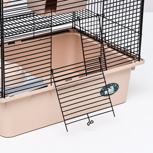 Клетка для грызунов Пижон №10, 2 этажа, разборная, 42 х 30 х 37см (+домик,колесо,миска), бежевая - Simaland фото 4
