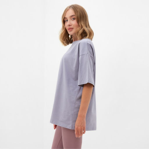 Футболка женская MINAKU: Basic line, серая, размер 42