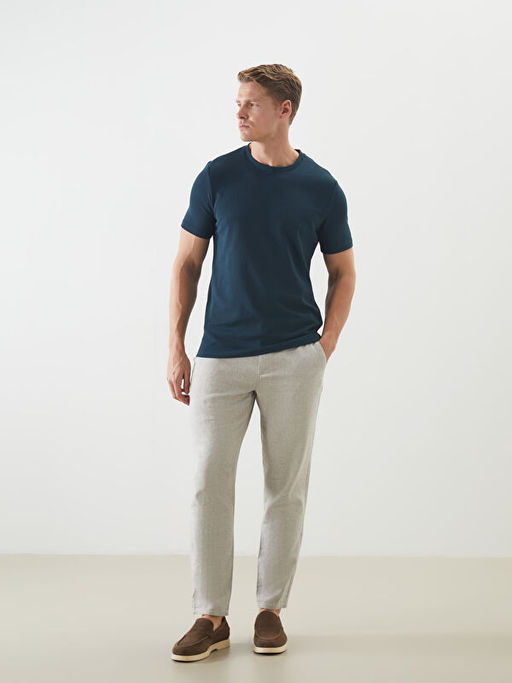 Bisiklet Yaka K?sa Kollu Erkek Dokulu Ti??rt