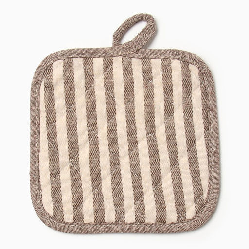 Цена за 2 шт. Прихватка «Доляна. Полоса», коричневая, 17×17 см, 50% п/э, 50% хлопок