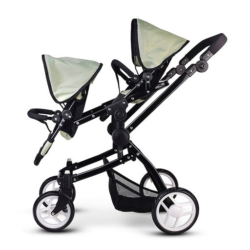 Коляская кукольная металлическая, для двойни, регулируемая посадка