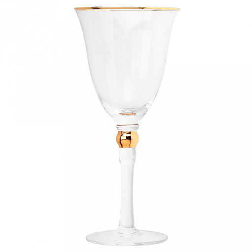 Жаклин Бокал стеклянный 350мл, д9,7см, h21см, тонкостенное, прозрачное стекло, отводка золотом (Китай) Цена указана за штуку. В коробке 4 штуки. - Домашняя мода фото 2