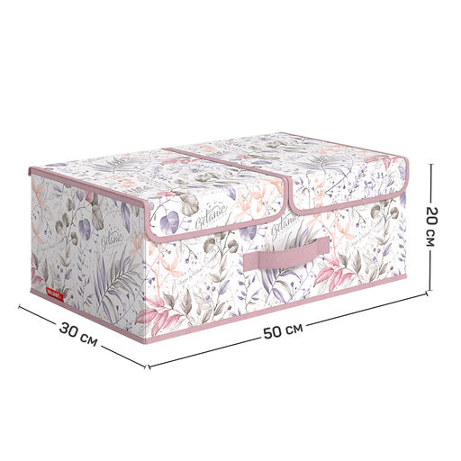 Короб стеллажный 2-х секционный, 50*30*20 см, BOTANIC LILAC - Valiant фото 3