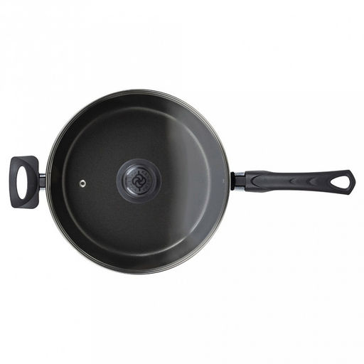 "Azure" Сотейник с антипригарным покрытием д26см "Сатин", h7см, s0,18см, стеклянная крышка (Россия)