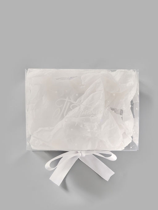 Коробка подарочная пластиковая с тишью и гирляндой «Поздравляю», 16.5 х 12 х 5 см