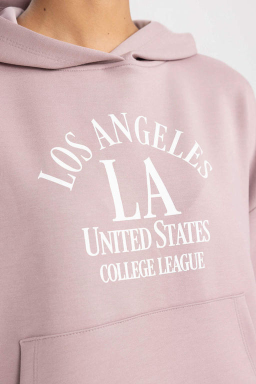 Толстовка из плотной ткани с капюшоном и принтом DeFactoFit  фото 5