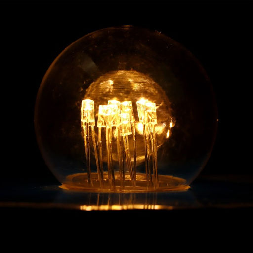 Лампа светодиодная, 6 LED, G45, Е27, 1 Вт, для белт-лайта, набор 10 шт., свечение тёплое белое