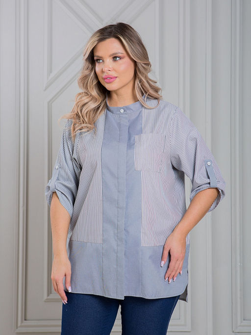 Блузка 1472 в стиле колорблок - Novita фото 19