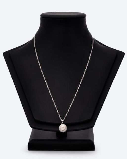 Pearls Melody Кулон с декором из цирконов в форме полумесяца