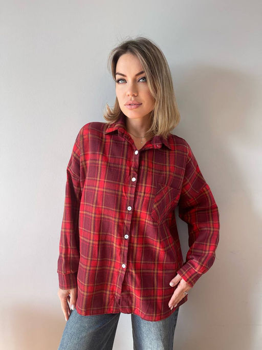 K11205 Рубашка OVER SIZE СВ_РОЗОВЫЙ_02 - Brand фото 2