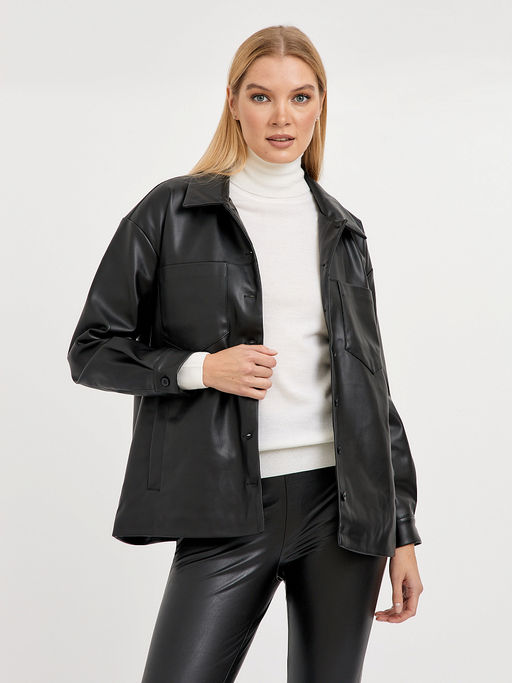 пиджак женский черный на пуговицах и с карманами - Glenfield фото 4