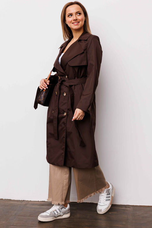 Плащ AURA 7034-170 шоколадный  фото 6