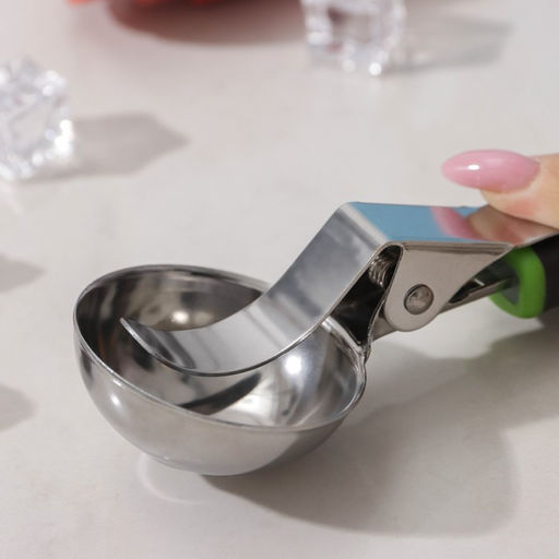 Ложка для мороженого Доляна Lime, 20×5.3 см, чёрно-зелёная