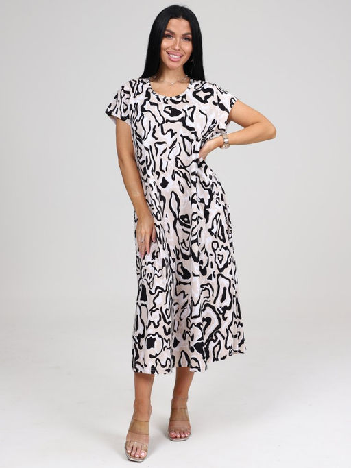 МАРТА ПЛАТЬЕ ЖЕНСКОЕ (Бежевый/черный) - А-дина фото 2