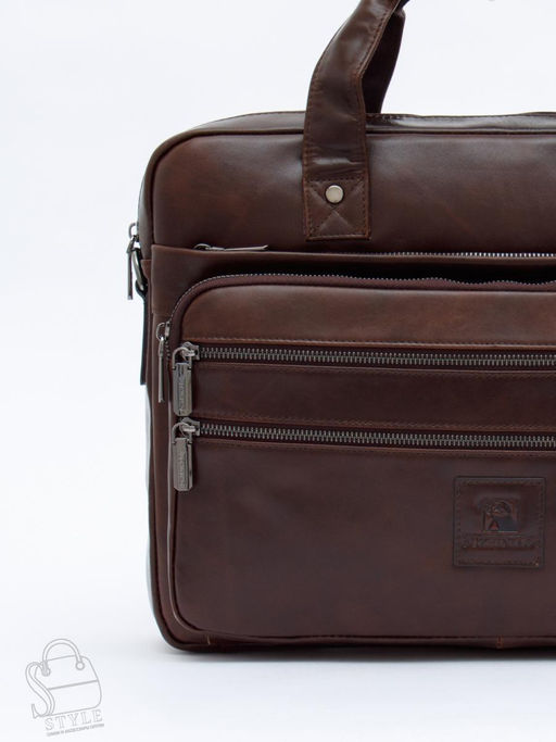 Портфель мужской кожаный 711XL brown Fuzhiniao
