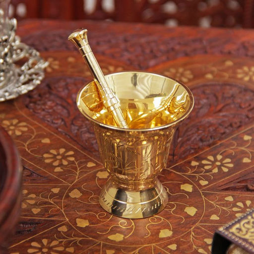 Ступка «Резная», 6.5×6.2×6.2 см, латунь