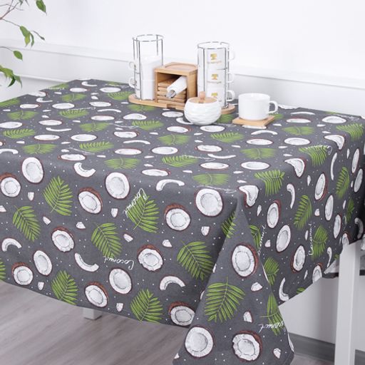 Скатерть декоративная Радушная хозяйка 145х145, рогожка, 100 % хлопок, Кокосы серый - Традиция фото 3