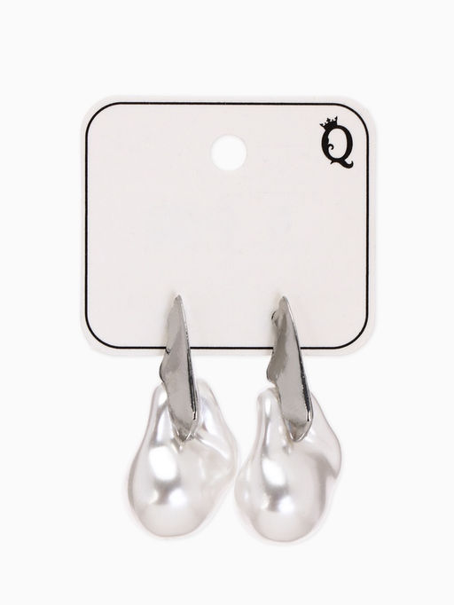 Цена за 2 шт. Серьги жемчуг "Капля борроко", цвет белый в серебре