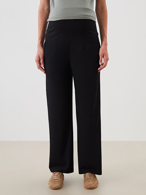 Kar?n Panelli Dokulu Hamile Pantolon