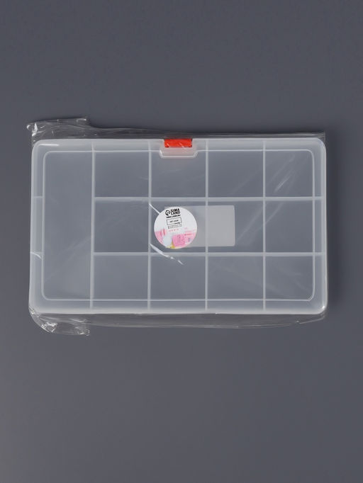 Цена за 2 шт. Органайзер для хранения мелочей, 13 ячеек, 21×12.5×1.5 см, прозрачный