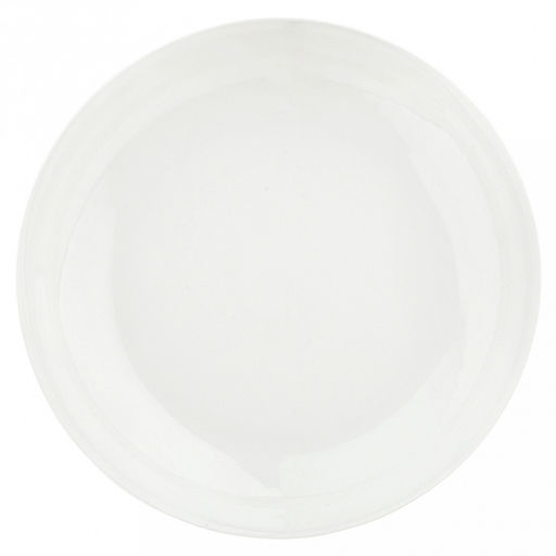 "Роса" Тарелка глубокая фарфоровая д226мм, h40мм, 830мл, рифленый борт, белый (Китай)