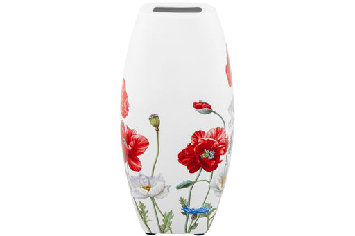 Ваза 1,5 л 11*11*21 см "Маки" квадрат, NEW BONE CHINA