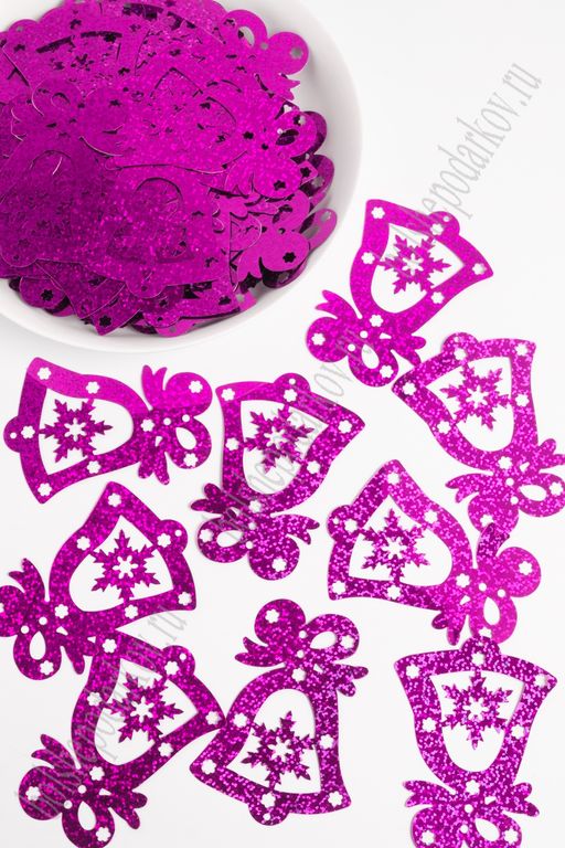 Пайетки 8*6 см "Колокольчик" 50 гр (SF-1937) фукси №50108