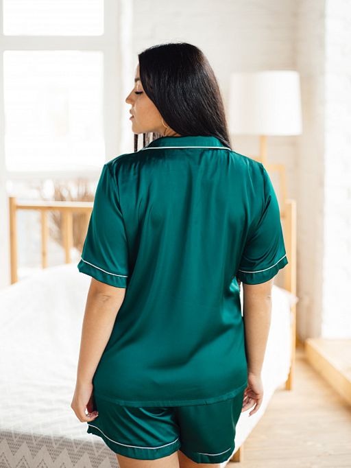 РАСПРОДАЖА Пижама Лолита silk_О16/изумрудный - Ihomelux фото 14