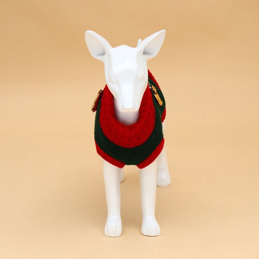 Свитер для животных Рога удачи, размер XL (ДС 40 см, ОШ 34, ОГ 32-51), зелёный - Пижон фото 6