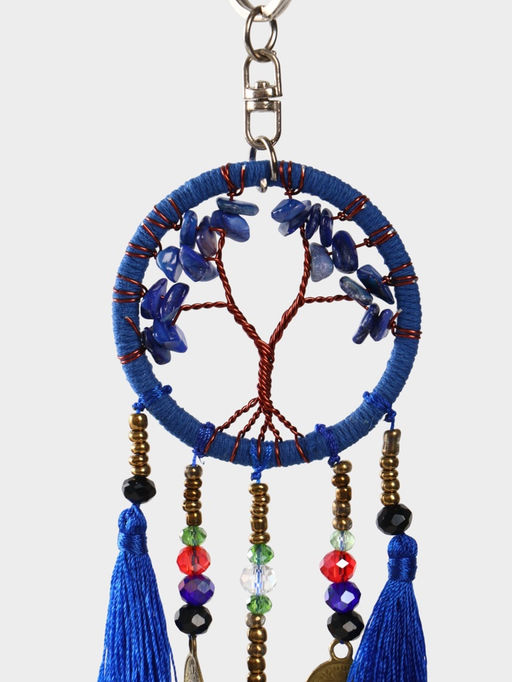 Брелок ловец снов «Древо», 19 см, синий