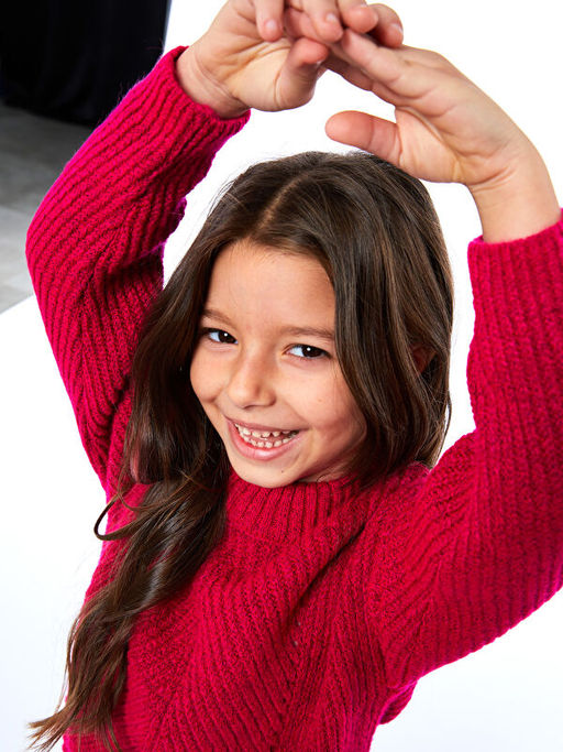 Bisiklet Yaka Kendinden Desenli Uzun Kollu K?z ?ocuk Triko Kazak - Waikiki фото 3