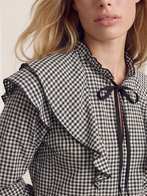 Ba?lamal? Yaka Ekose F?rf?rl? Bluz