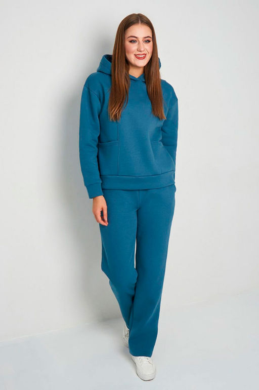 Арт.2902 Костюм женский с начесом 44-52 (5 шт) Цвет:верх-джинс,низ-джинс - Калинка фото 13