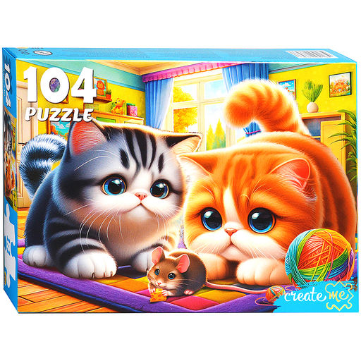 Пазлы 104 "Котята и мышонок"