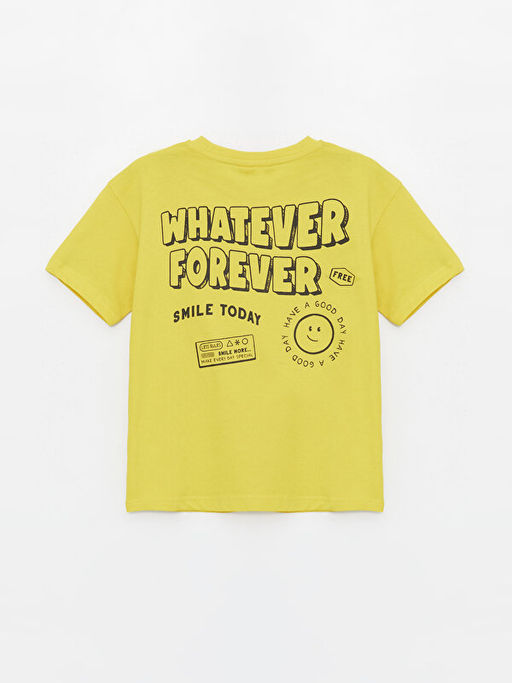 Bisiklet Yaka Bask?l? K?sa Kollu Erkek ?ocuk Ti??rt - Waikiki фото 2