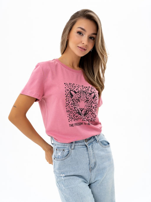 Футболка хлопок 100%,розовая