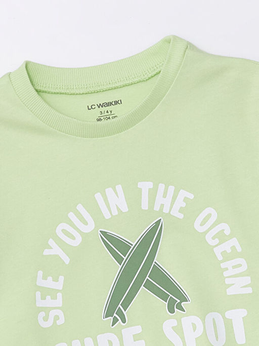 Bisiklet Yaka K?sa Kollu Bask?l? Erkek Bebek Ti??rt - Waikiki фото 2