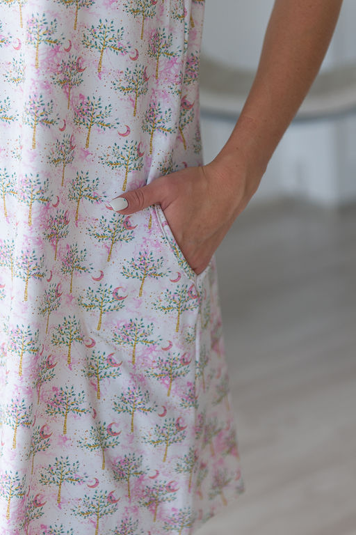 Ночная сорочка женская из кулирки с лайкрой Маргарита-2 бело-розовый - Амадэль фото 9